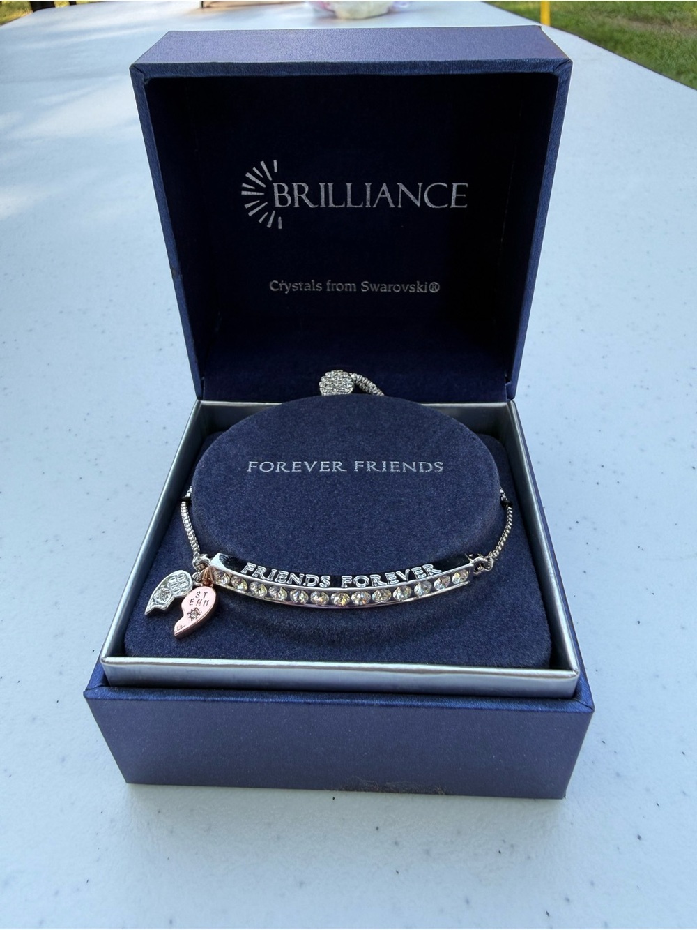 Brilliance Forever Friends Bracelet in Silver with Rose Gold Heart